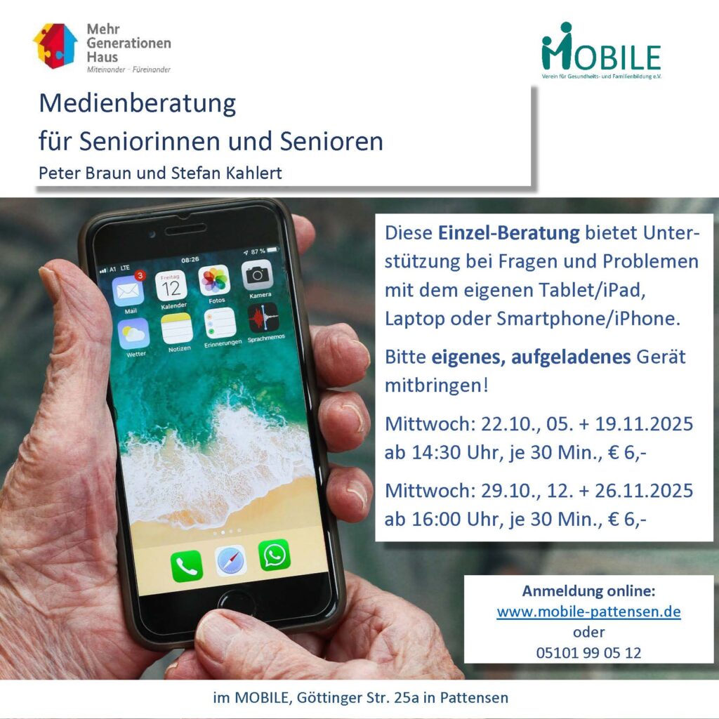 Dekorativ: Infos und Termine zum Angebot "Medienberatung" im Oktober und November 2025