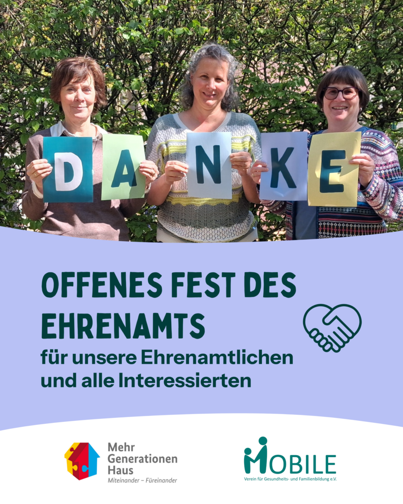 Offenes Fest des Ehrenamts für unsere Ehrenamtlichen und alle Interessierten